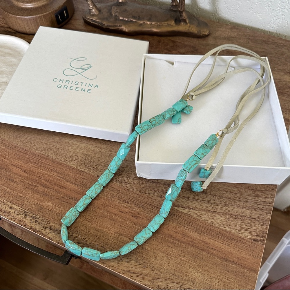 Christina Blue Beaded Necklace with Silver Accents